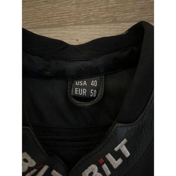 Bilt Racing Mens Black Leather Motorcycle Jacket W/ Armor Size 40 - Picture 3 of 3